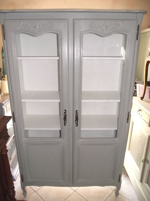 painted french display cupboard